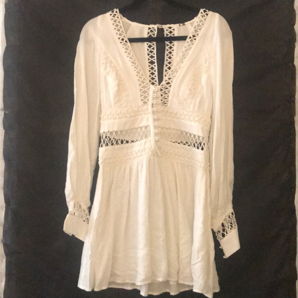 Free People - white bohemian mini dress